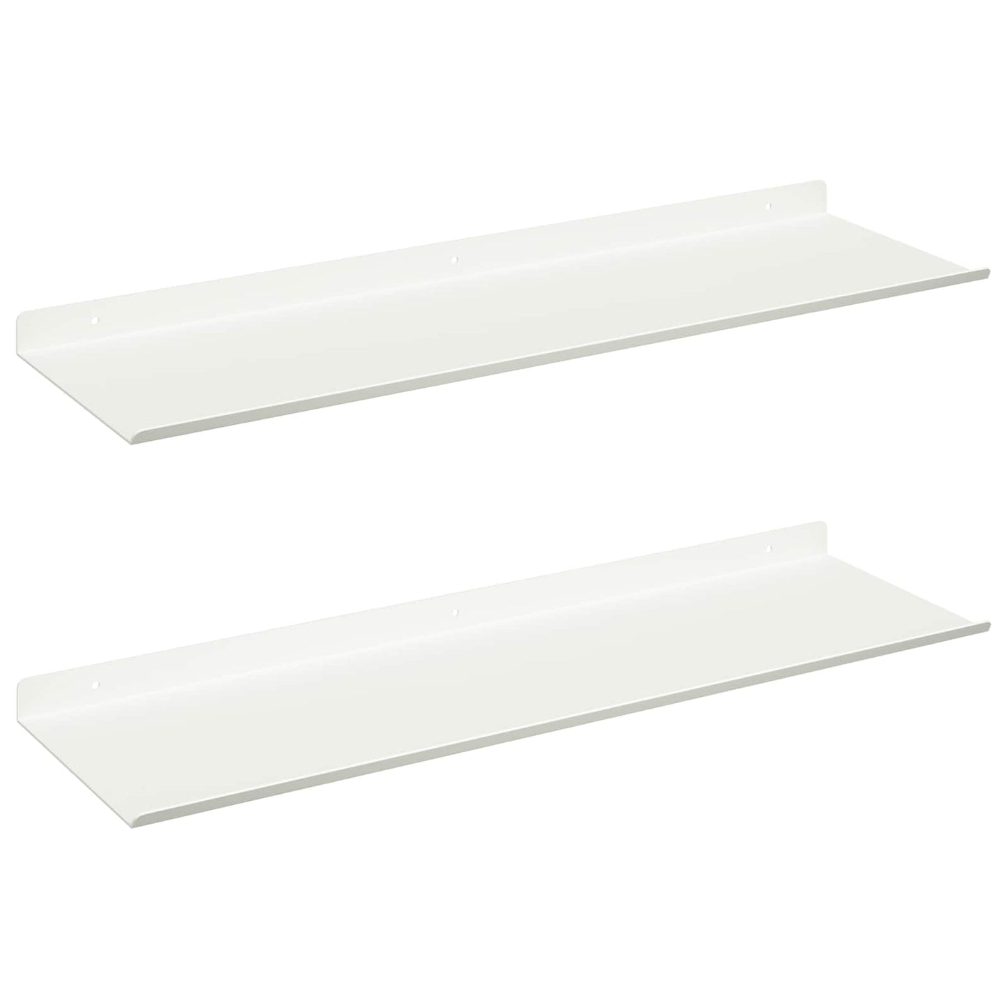 Mensola sospesa 2 pcs Bianco 60 x 18 x 2,5 cm Acciaio