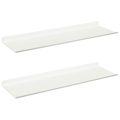 Mensola sospesa 2 pcs Bianco 60 x 18 x 2,5 cm Acciaio