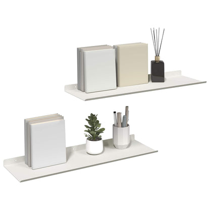 Mensola sospesa 2 pcs Bianco 60 x 18 x 2,5 cm Acciaio