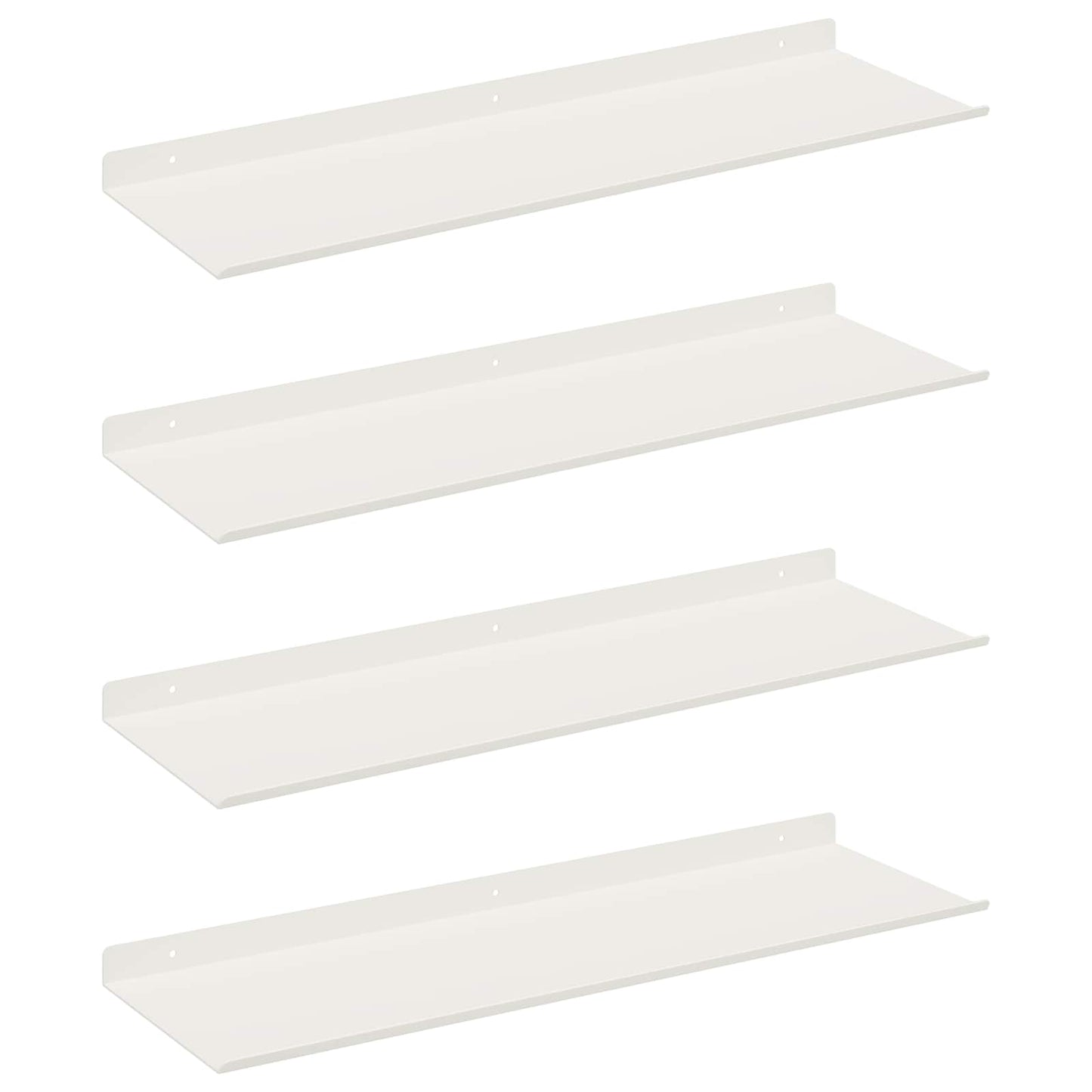 Mensola sospesa 4 pcs Bianco 60 x 18 x 2,5 cm Acciaio