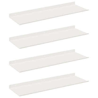 Mensola sospesa 4 pcs Bianco 60 x 18 x 2,5 cm Acciaio