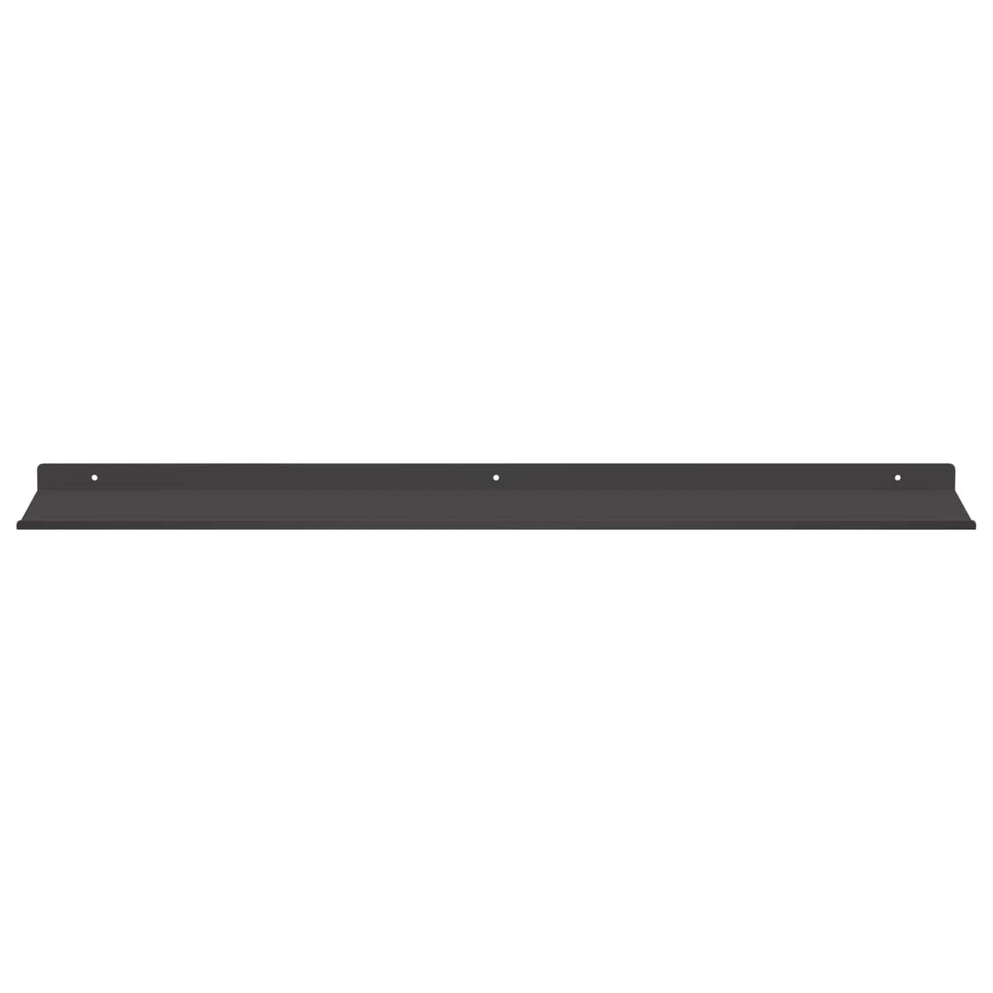 Mensola sospesa 4 pcs Nero 80 x 18 x 2,5 cm Acciaio