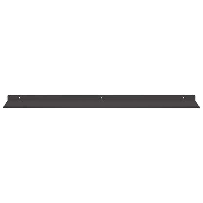 Mensola sospesa 4 pcs Nero 80 x 18 x 2,5 cm Acciaio