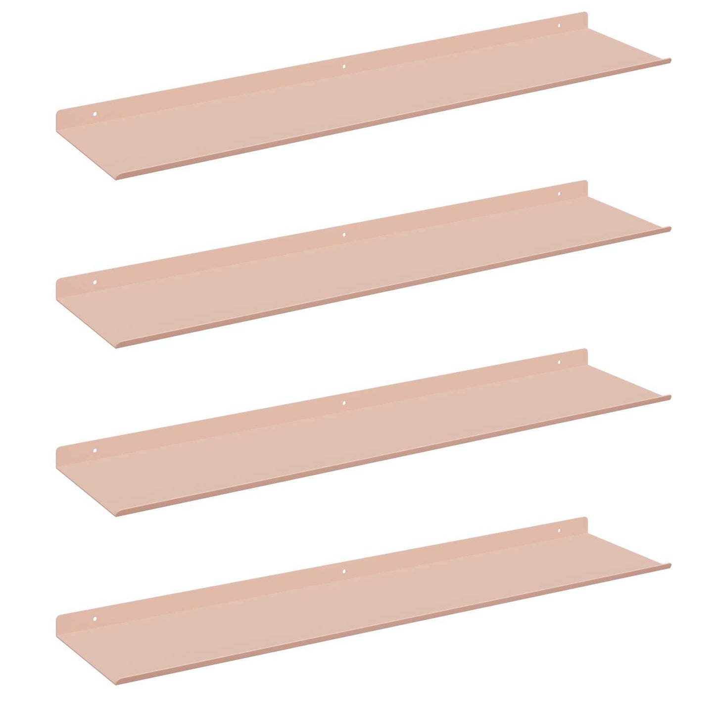 Mensola sospesa 4 pcs Rosa 80 x 18 x 2,5 cm Acciaio