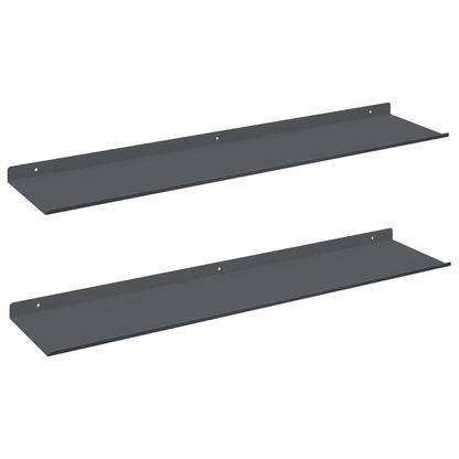 Mensola sospesa 2 pcs Antracite 80 x 18 x 2,5 cm Acciaio