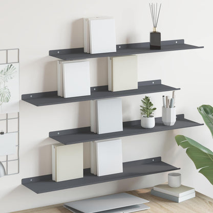 Mensola sospesa 4 pcs Antracite 80 x 18 x 2,5 cm Acciaio