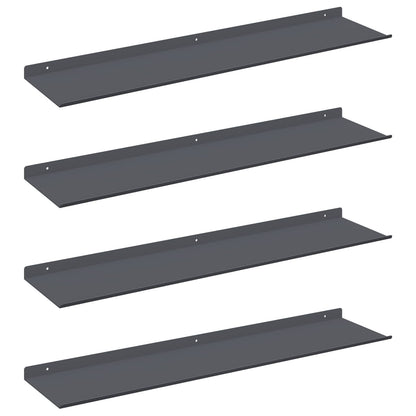 Mensola sospesa 4 pcs Antracite 80 x 18 x 2,5 cm Acciaio