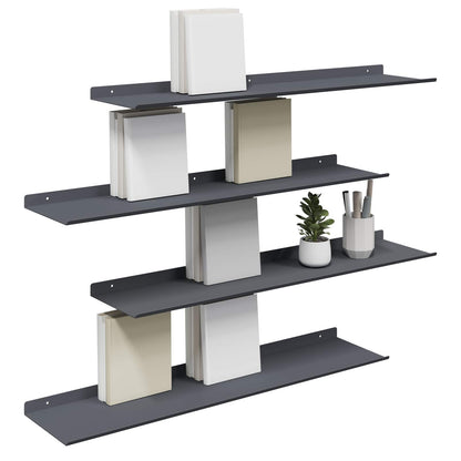 Mensola sospesa 4 pcs Antracite 80 x 18 x 2,5 cm Acciaio