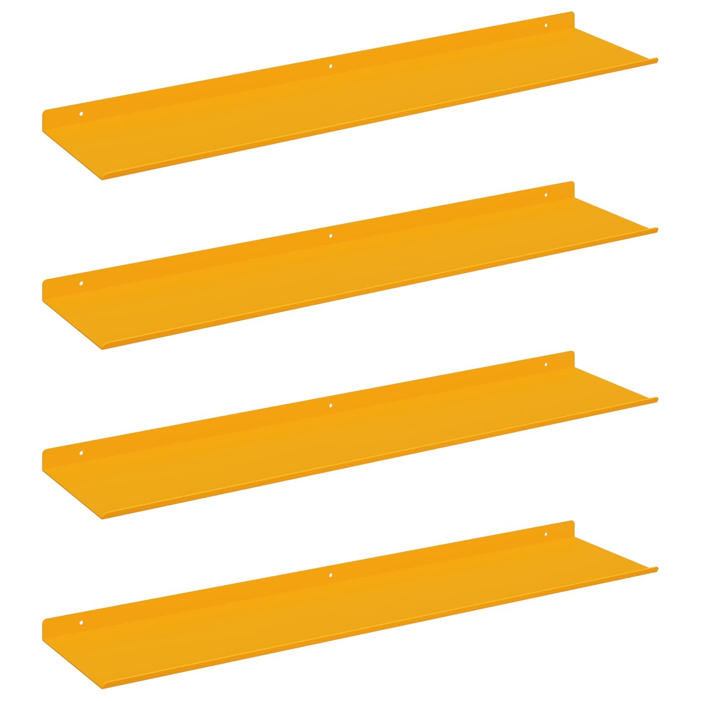 Mensola sospesa 4 pcs Giallo senape 80 x 18 x 2,5 cm Acciaio