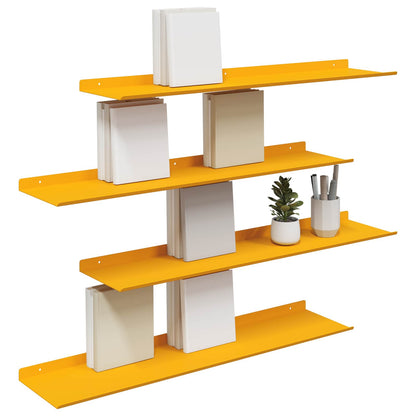 Mensola sospesa 4 pcs Giallo senape 80 x 18 x 2,5 cm Acciaio