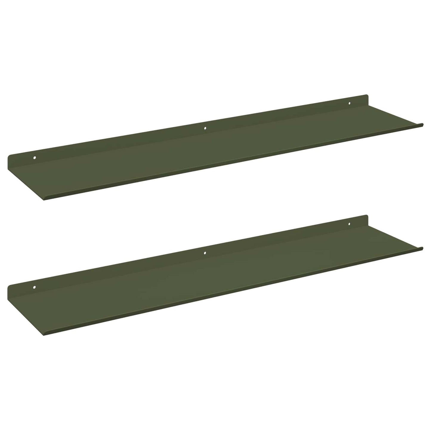Mensola sospesa 2 pcs Verde oliva 80 x 18 x 2,5 cm Acciaio