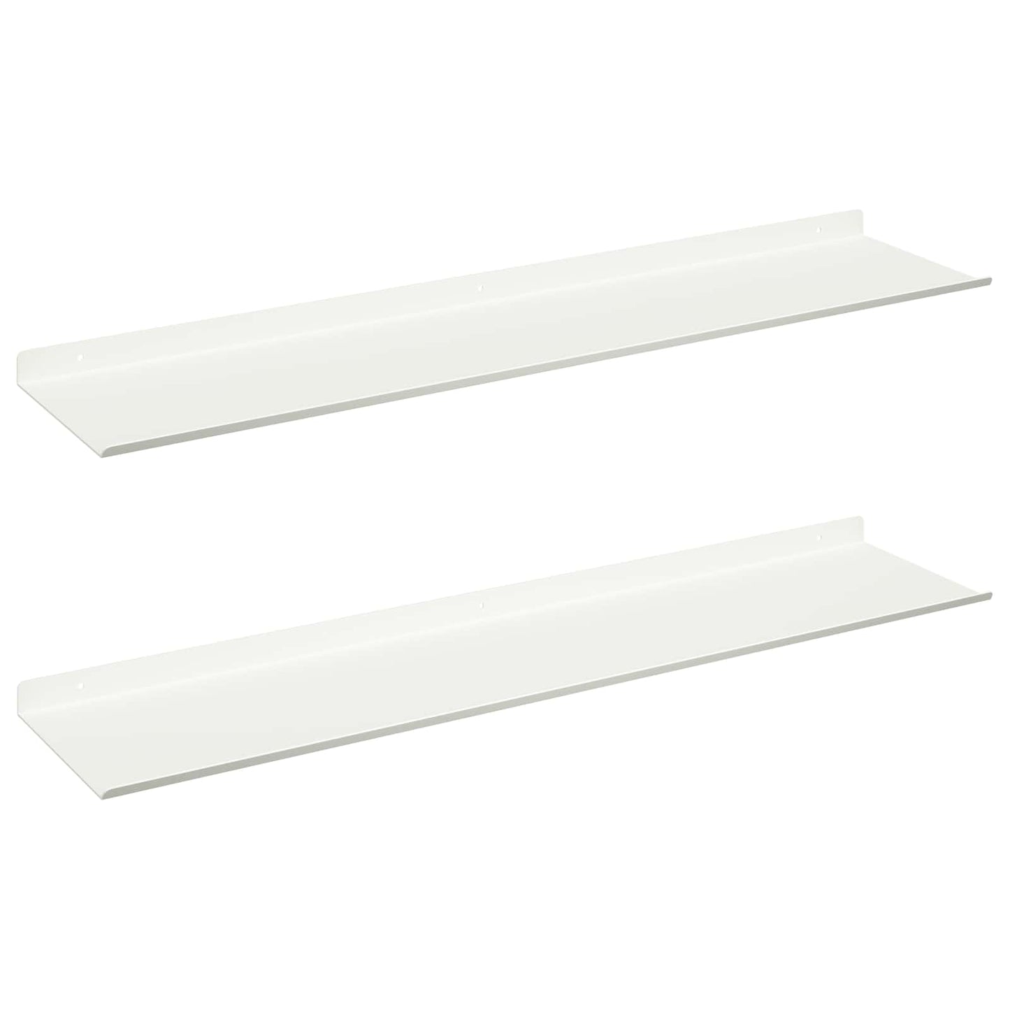 Mensola sospesa 2 pcs Bianco 80 x 18 x 2,5 cm Acciaio