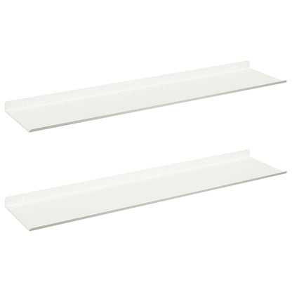 Mensola sospesa 2 pcs Bianco 80 x 18 x 2,5 cm Acciaio