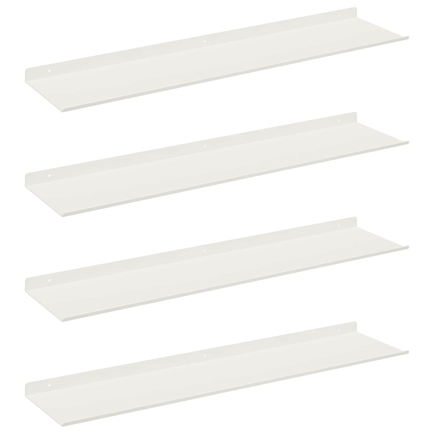 Mensola sospesa 4 pcs Bianco 80 x 18 x 2,5 cm Acciaio