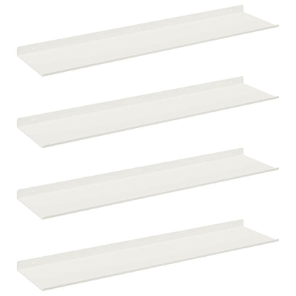 Mensola sospesa 4 pcs Bianco 80 x 18 x 2,5 cm Acciaio