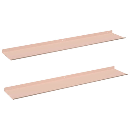 Mensola sospesa 2 pcs Rosa 100 x 18 x 2,5 cm Acciaio