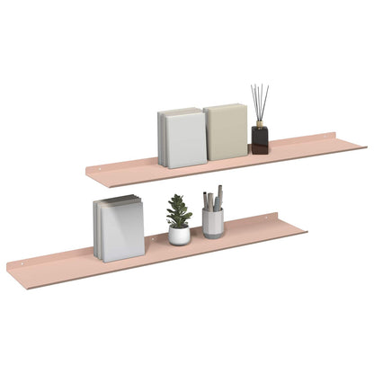 Mensola sospesa 2 pcs Rosa 100 x 18 x 2,5 cm Acciaio
