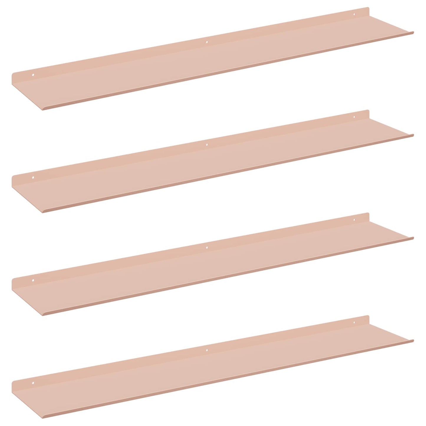 Mensola sospesa 4 pcs Rosa 100 x 18 x 2,5 cm Acciaio