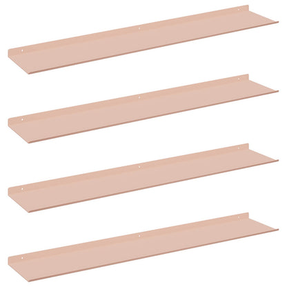 Mensola sospesa 4 pcs Rosa 100 x 18 x 2,5 cm Acciaio