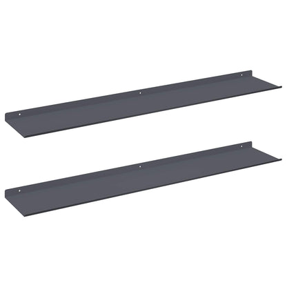 Mensola sospesa 2 pcs Antracite 100 x 18 x 2,5 cm Acciaio