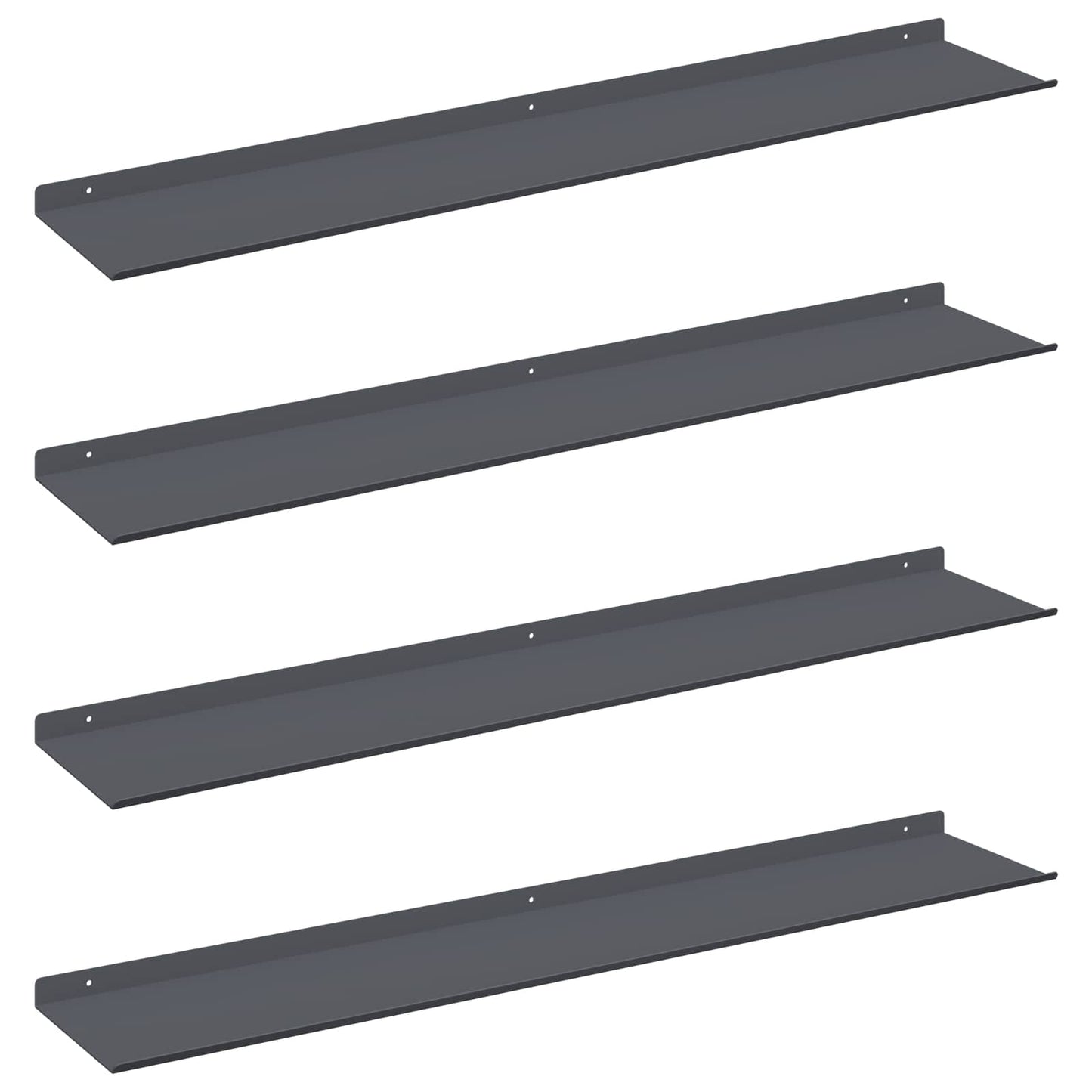 Mensola sospesa 4 pcs Antracite 100 x 18 x 2,5 cm Acciaio
