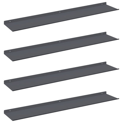 Mensola sospesa 4 pcs Antracite 100 x 18 x 2,5 cm Acciaio