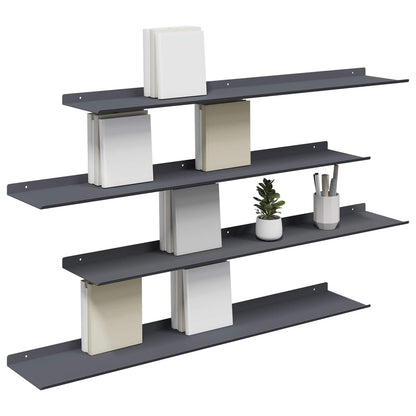 Mensola sospesa 4 pcs Antracite 100 x 18 x 2,5 cm Acciaio