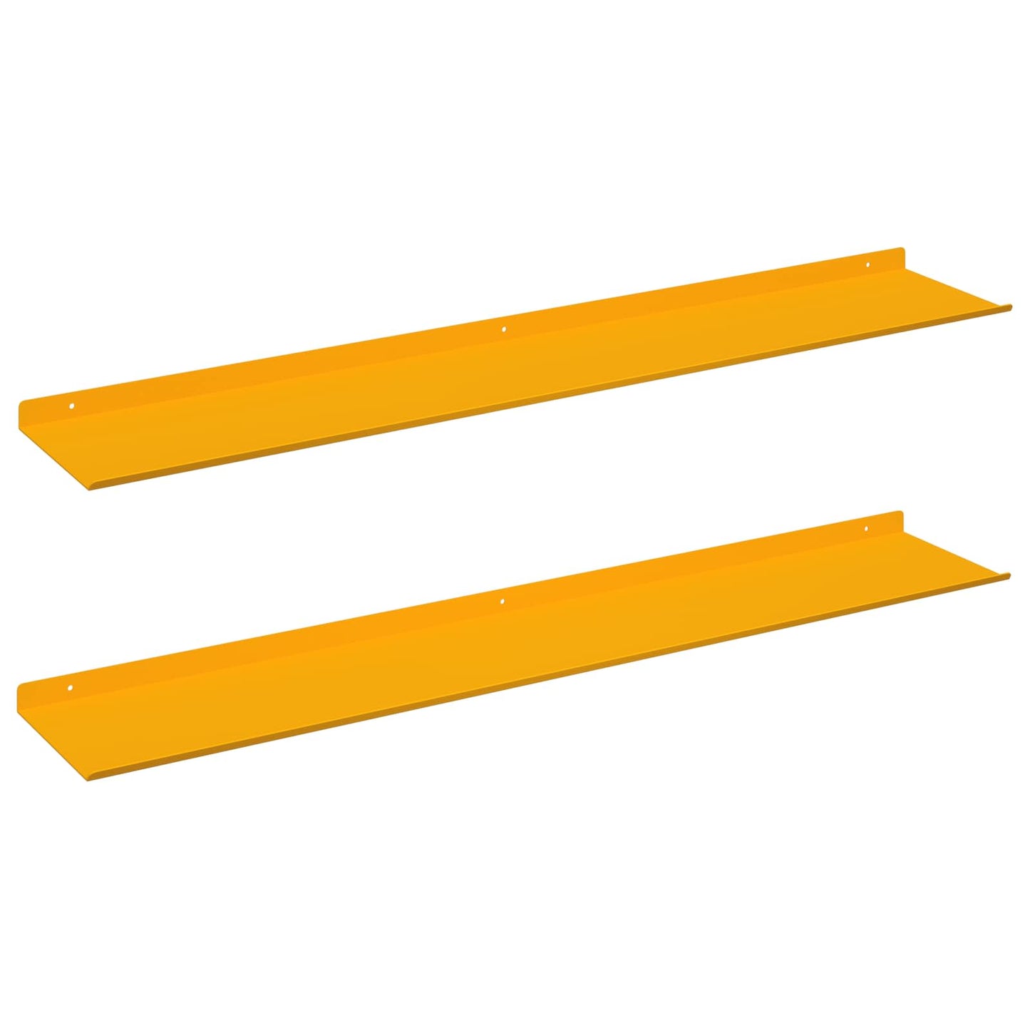 Mensola sospesa 2 pcs Giallo senape 100 x 18 x 2,5 cm Acciaio
