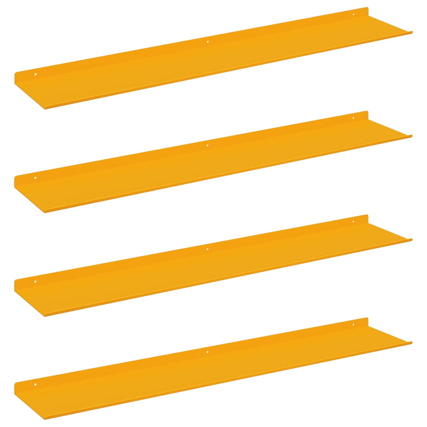 Mensola sospesa 4 pcs Giallo senape 100 x 18 x 2,5 cm Acciaio