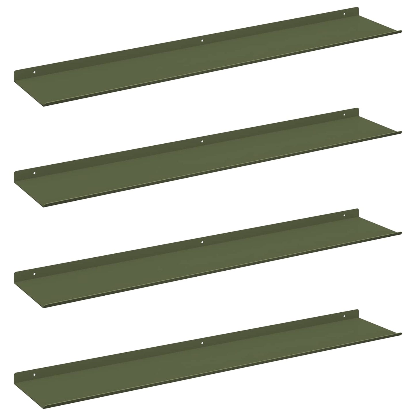 Mensola sospesa 4 pcs Verde oliva 100 x 18 x 2,5 cm Acciaio