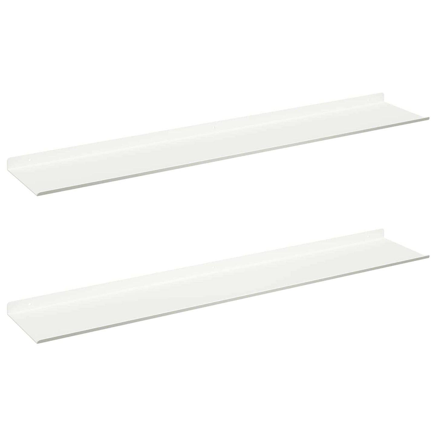 Mensola sospesa 2 pcs Bianco 100 x 18 x 2,5 cm Acciaio