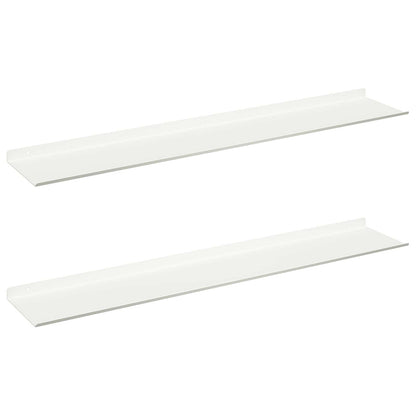 Mensola sospesa 2 pcs Bianco 100 x 18 x 2,5 cm Acciaio