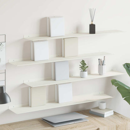 Mensola sospesa 4 pcs Bianco 100 x 18 x 2,5 cm Acciaio
