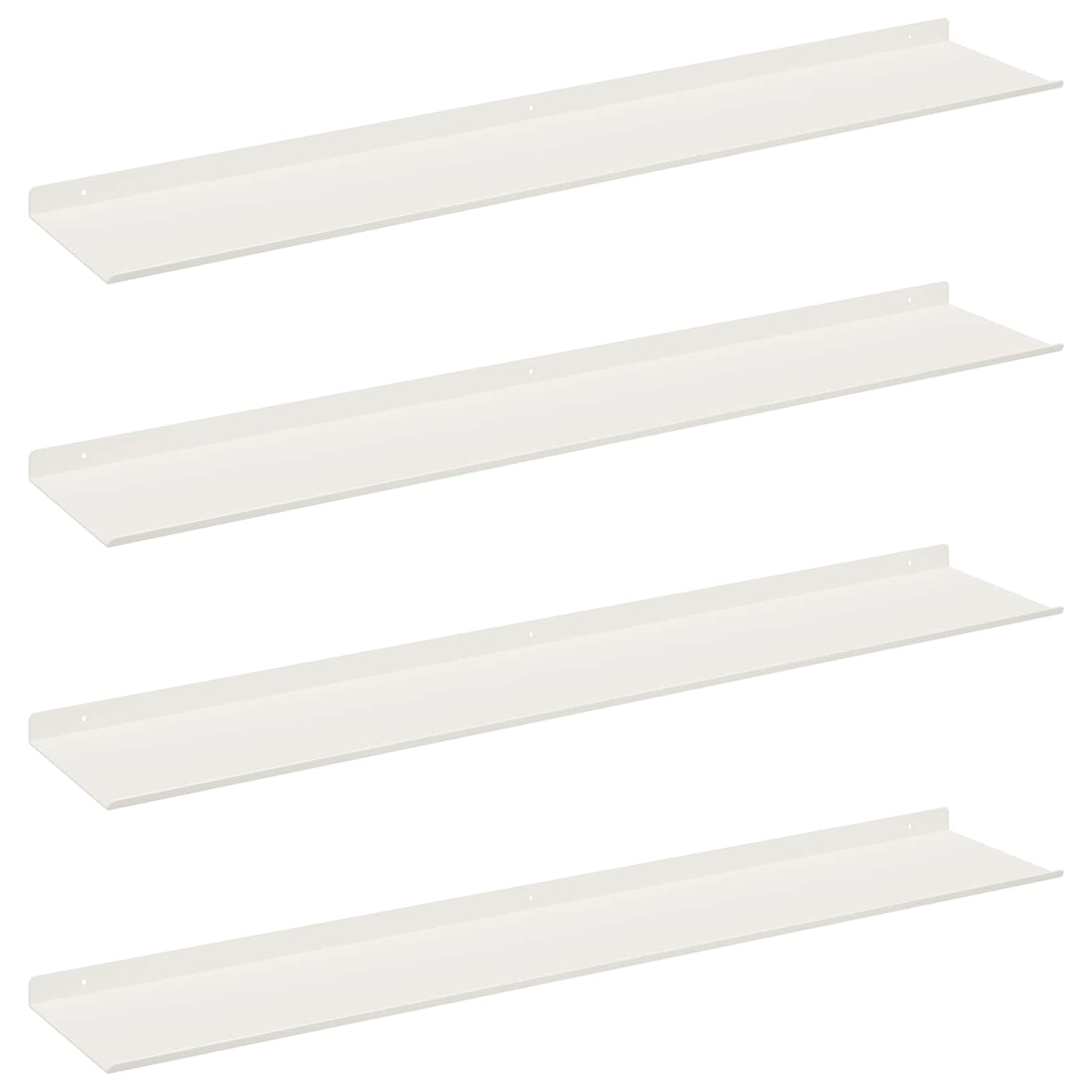 Mensola sospesa 4 pcs Bianco 100 x 18 x 2,5 cm Acciaio