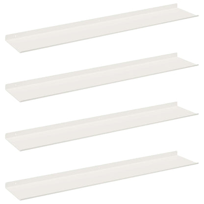 Mensola sospesa 4 pcs Bianco 100 x 18 x 2,5 cm Acciaio