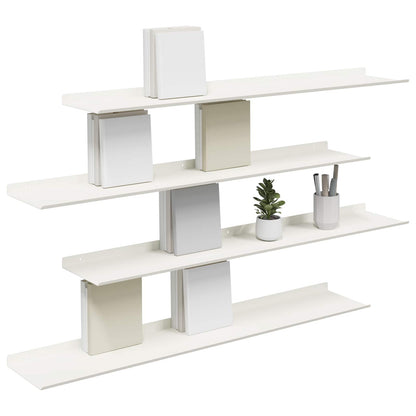 Mensola sospesa 4 pcs Bianco 100 x 18 x 2,5 cm Acciaio