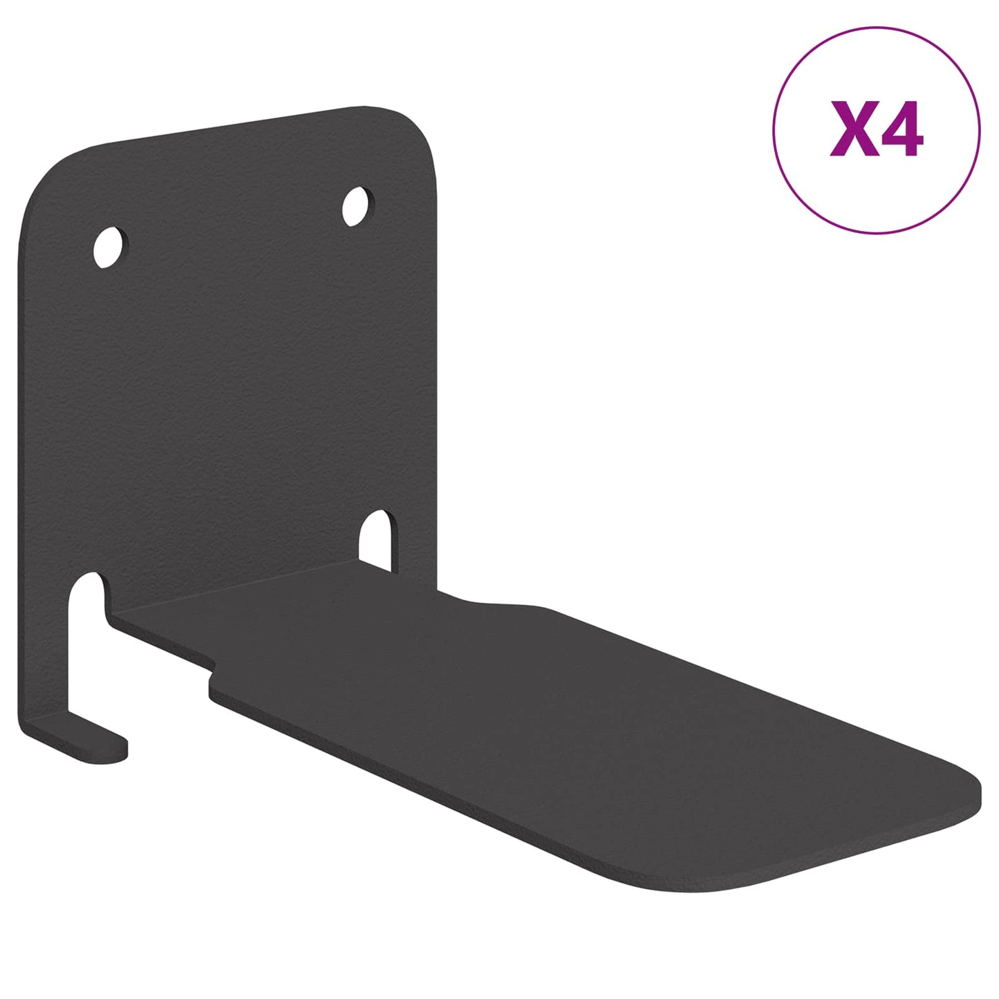 Mensola Flottante Invisibile 4 pcs Nero 6 x 11 x 6,5 cm
