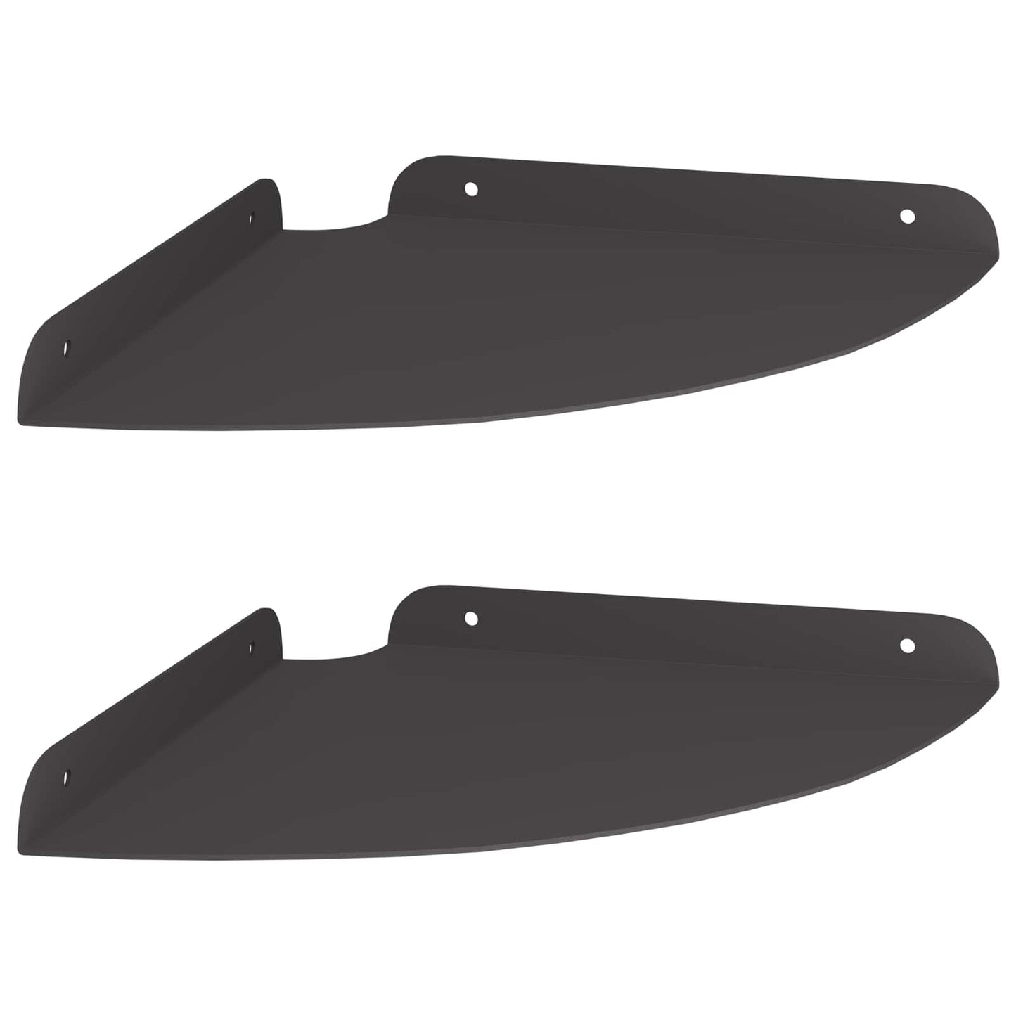 Mensola Galleggiante per Angolo 2 pcs Nero 24 x 24 x 2 cm