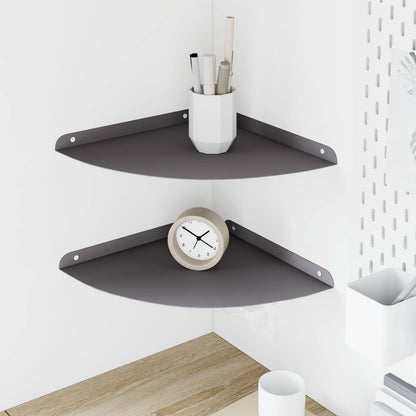 Mensola Galleggiante per Angolo 2 pcs Nero 30 x 30 x 2 cm