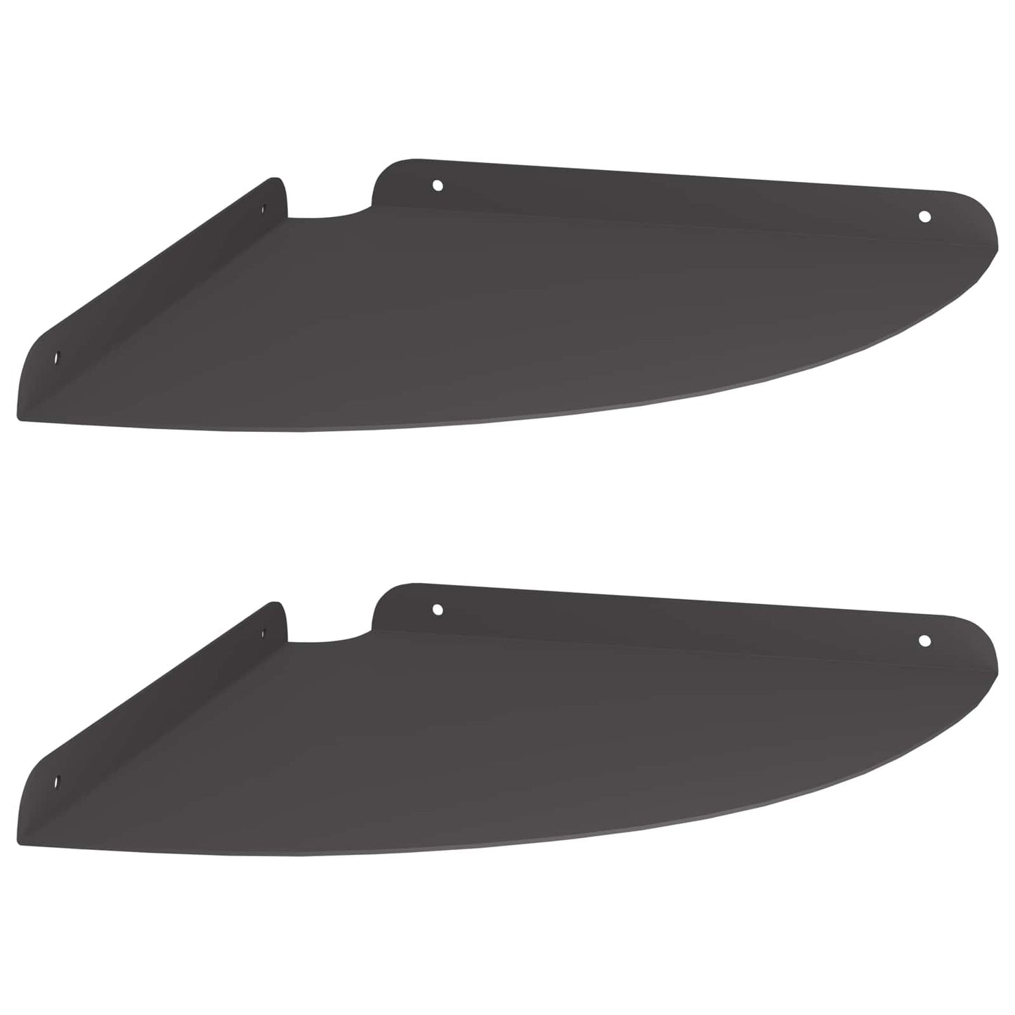 Mensola Galleggiante per Angolo 2 pcs Nero 30 x 30 x 2 cm