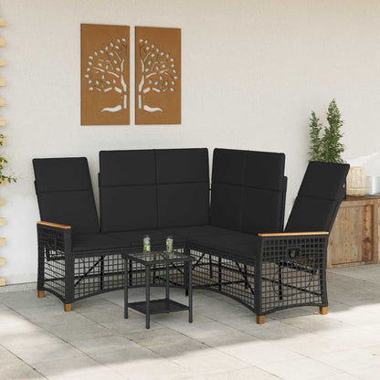 Set di Divani Recliner da Giardino Nero 164 x 164 x 112 cm