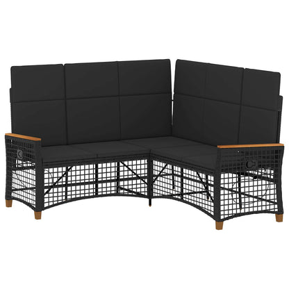 Set di Divani Recliner da Giardino Nero 164 x 164 x 112 cm