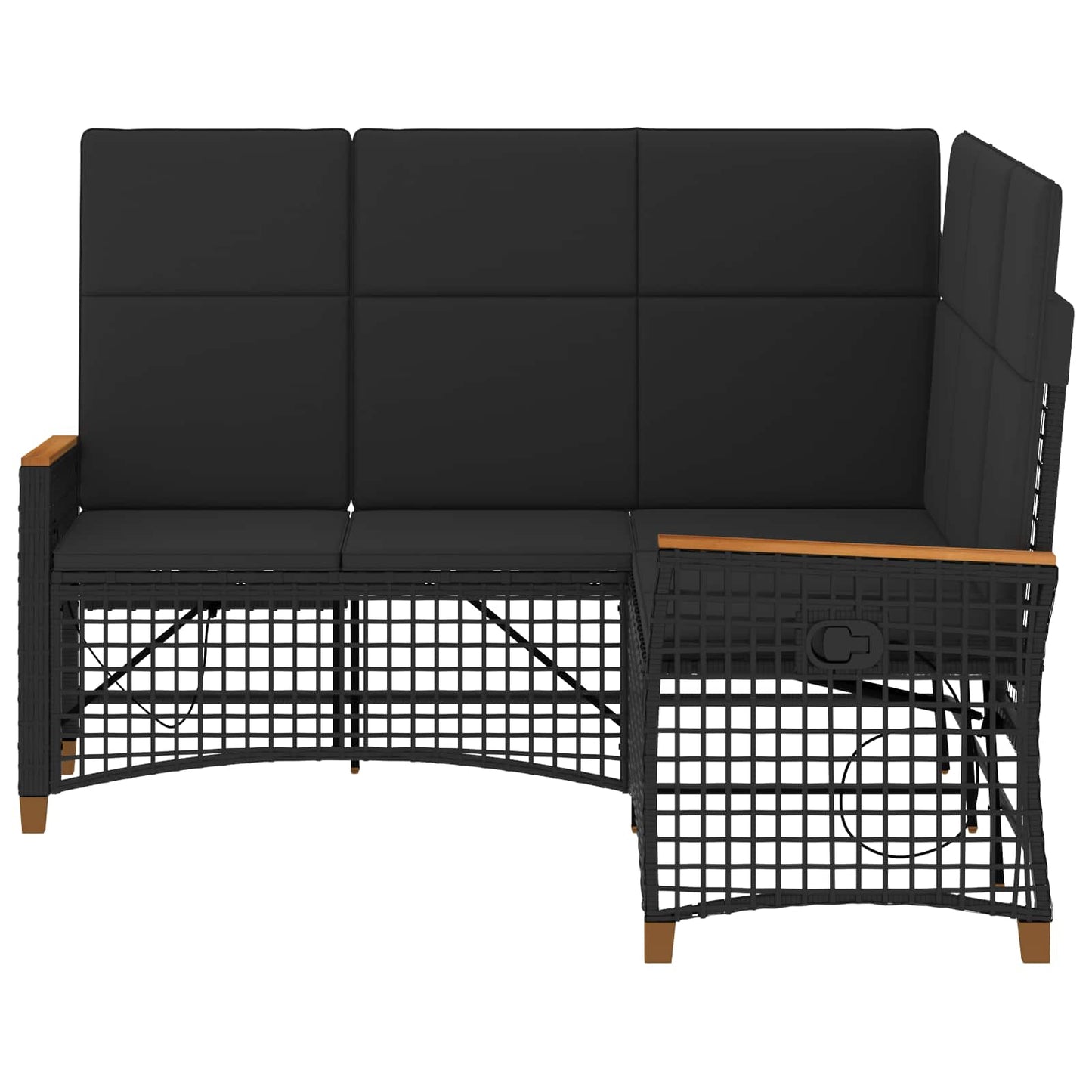 Set di Divani Recliner da Giardino Nero 164 x 164 x 112 cm
