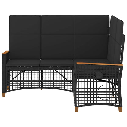 Set di Divani Recliner da Giardino Nero 164 x 164 x 112 cm