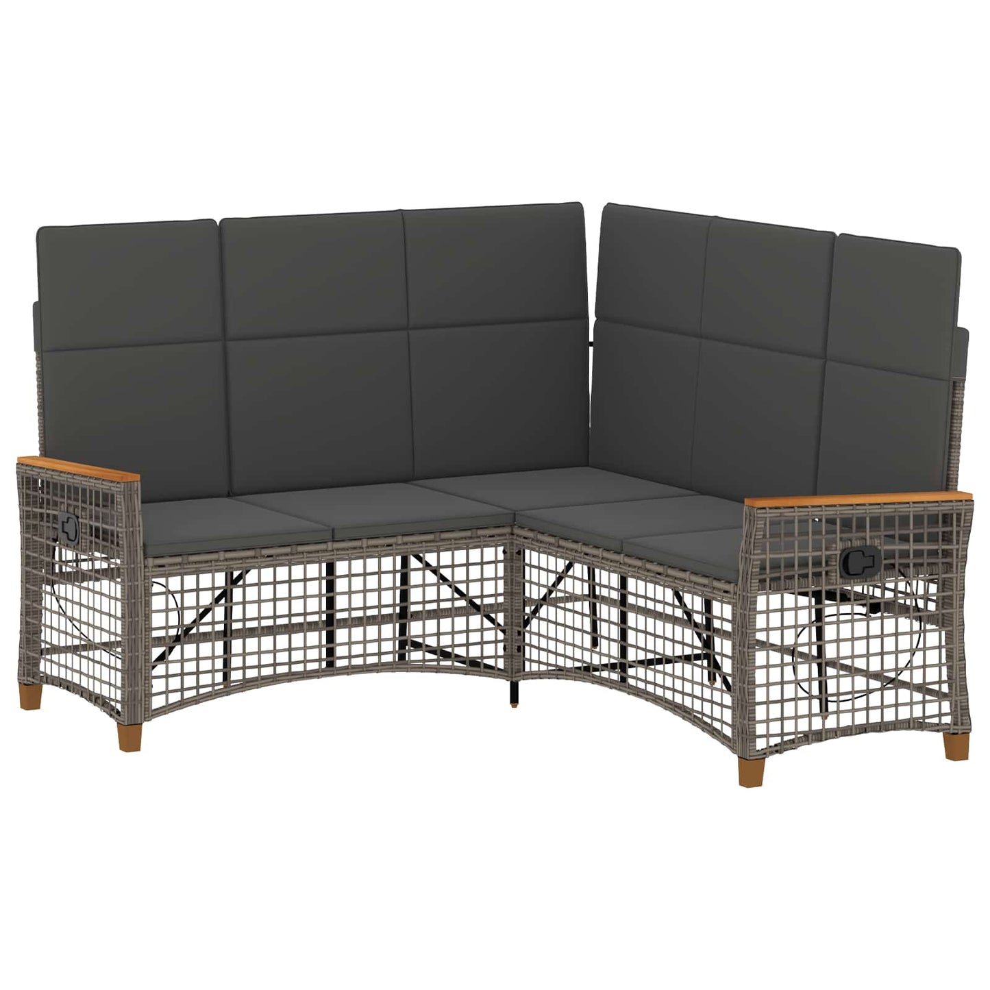 Set di Divani Recliner da Giardino Grigio e Grigio Scuro