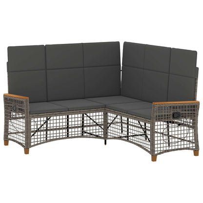 Set di Divani Recliner da Giardino Grigio e Grigio Scuro