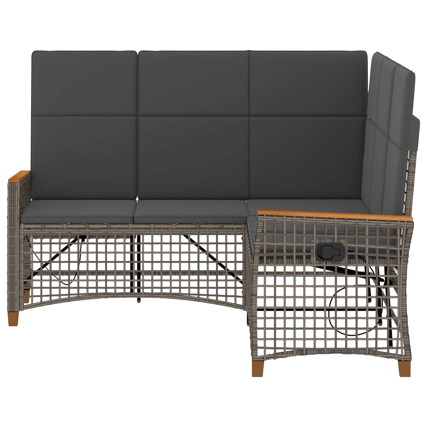 Set di Divani Recliner da Giardino Grigio e Grigio Scuro