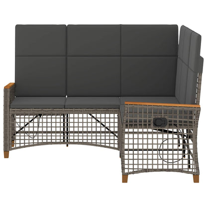 Set di Divani Recliner da Giardino Grigio e Grigio Scuro