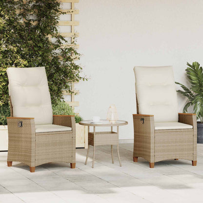 Sedia da giardino reclinabile Beige e Crema 64 x 57,5 x 112 cm