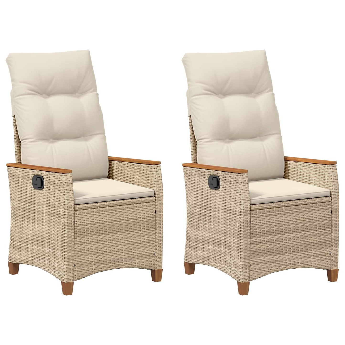 Sedia da giardino reclinabile Beige e Crema 64 x 57,5 x 112 cm